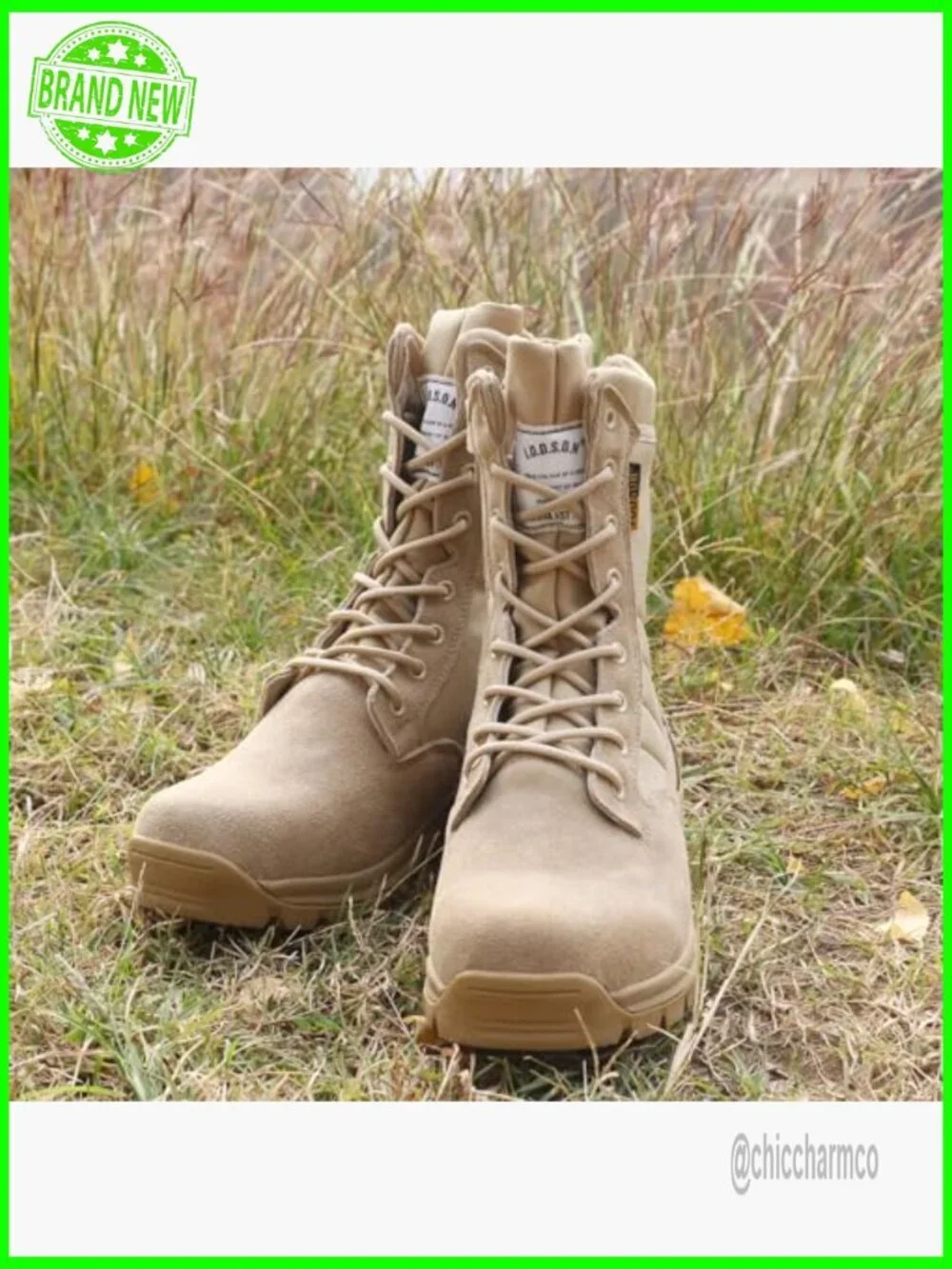 Men's Tactical Combat Boots with Side Zipper - Puncture Proof, Lightweight